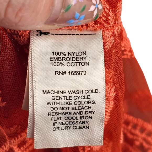 Sol & Sea Orange Lace Beach Coverup Sz L / XL - Picture 8 of 9